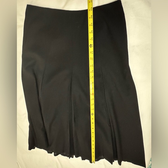 Talbots Black Box Pleated Stretch Wool Midi Skirt Size 8 - Picture 2 of 3